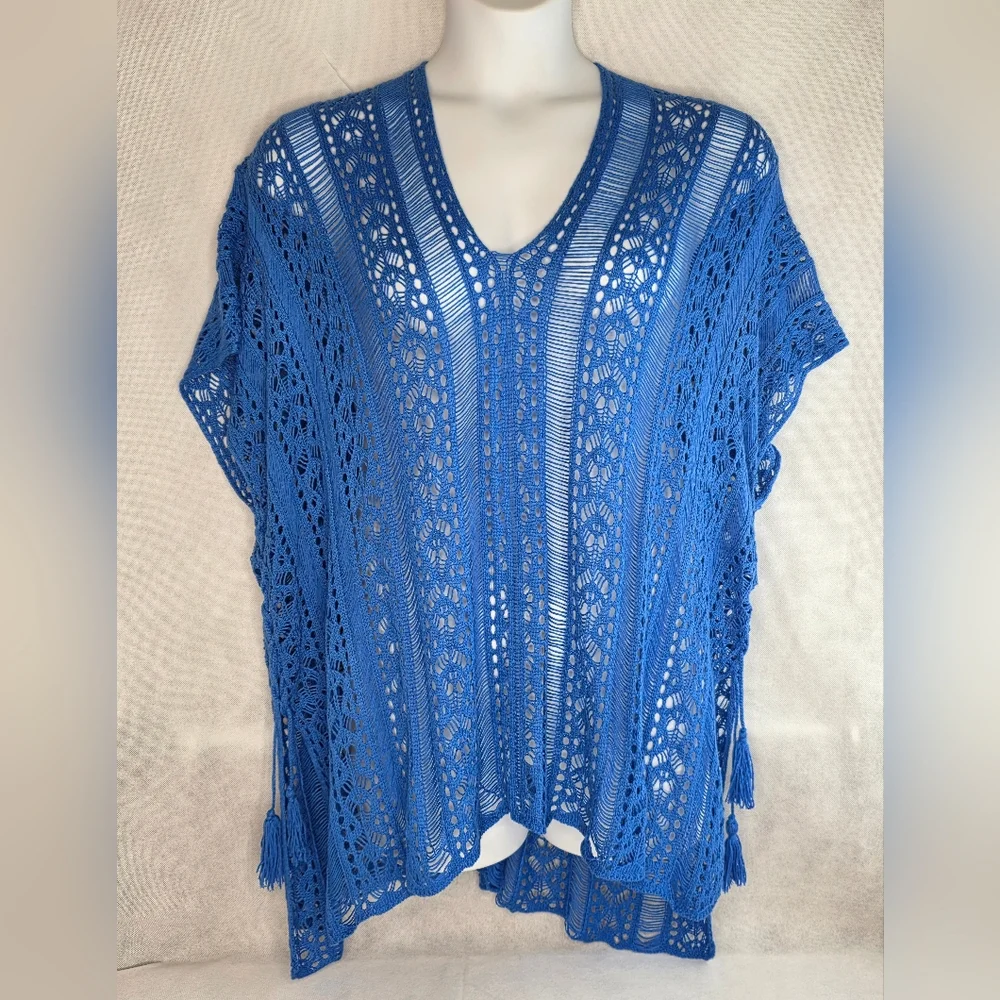 Amazon Blue Crochet Swim Cover Size 1X Or 